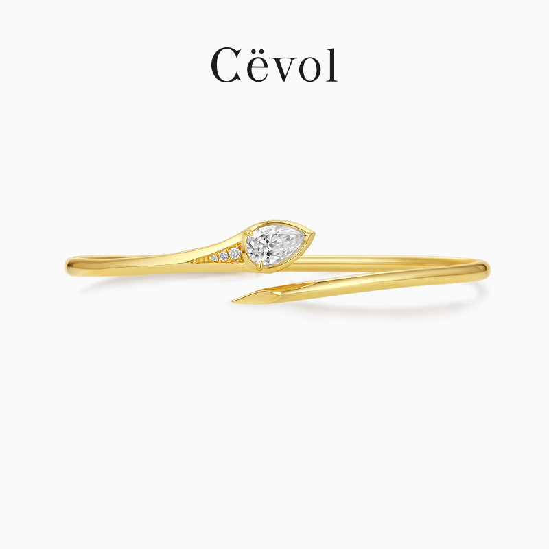 Cevol新奢钻石 曜蛇系列18K金钻石灵蛇手镯钻石手环气质精致首饰