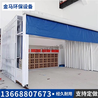 环保移动伸缩喷j漆房打磨房折叠房家具移动式喷漆房折叠收缩棚平