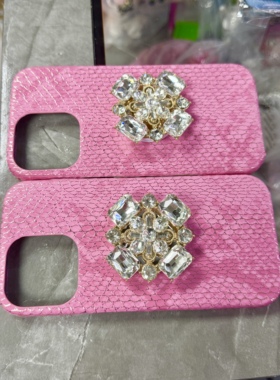 高级感蛇皮纹闪钻支架适用iPhone16ProMax手机壳苹果15Pro保护套14pm女款13新款11/12p小众个性时尚全包plus