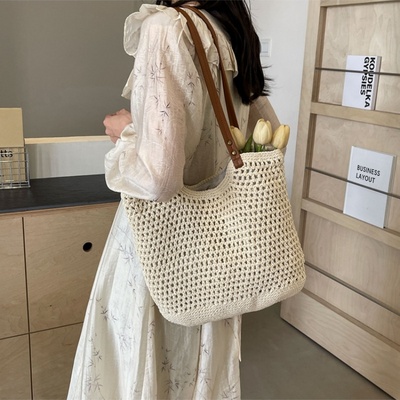 大容量钩针编织包海边度假沙滩包