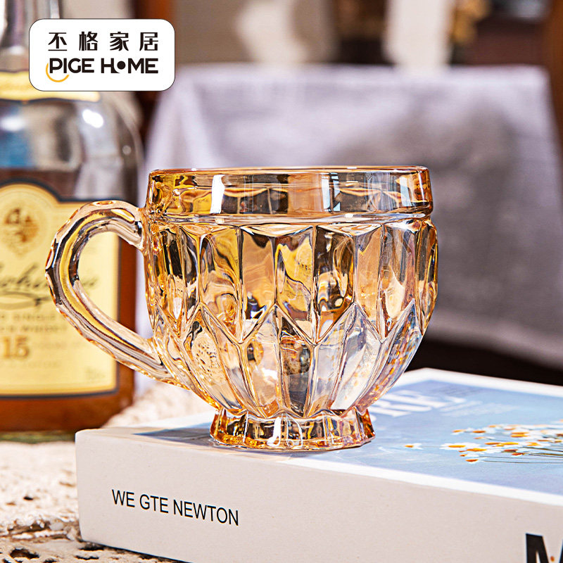丕格家居高颜值透明玻璃杯带把ins风牛奶杯早餐杯水杯家用茶杯,餐饮具,茶杯,淘宝优惠券,粉丝福利购,淘宝优惠卷