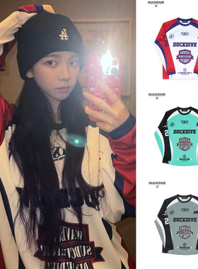 球衣bada zifan同款街舞薄款新款长袖运动休闲T恤宽松男女衫拼色