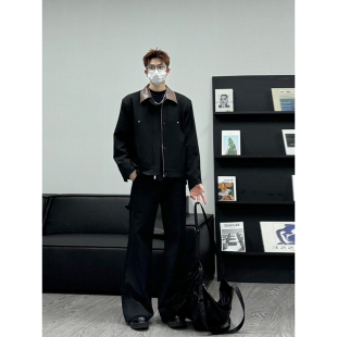 cleanfit撞色工装外套男春秋款行政夹克年轻人潮流男装美式棒球服