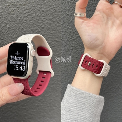 猫爪花纹硅胶watchD2女显白腕带