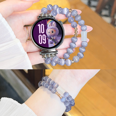 显白水晶猫眼石GT5表带GT6弹力女