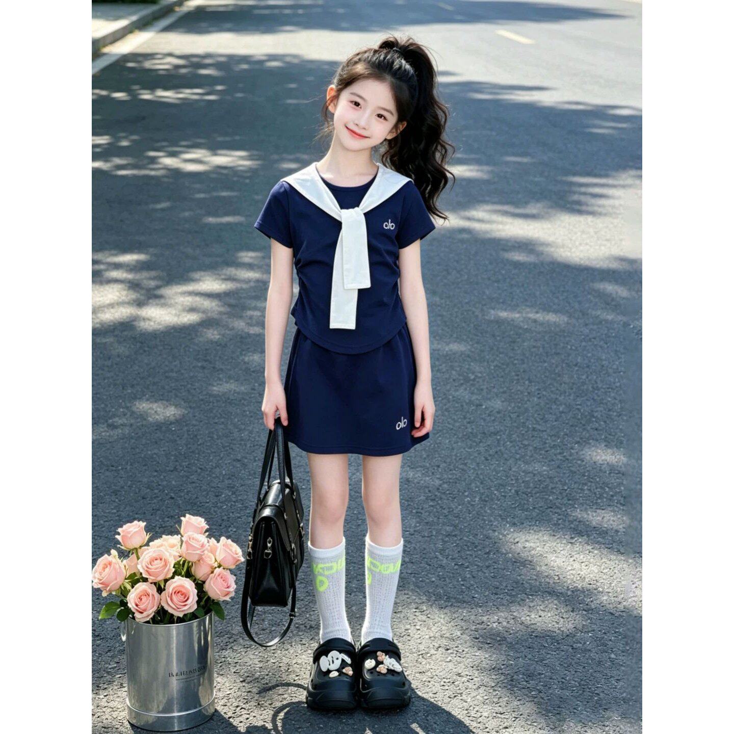 女童夏套装儿童裙子2026新款小孩运动衣服洋气裙裤童装女大童夏装