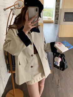 设计感拼接翻领风衣外套ZY4041 高智巴恩风 3th Morning