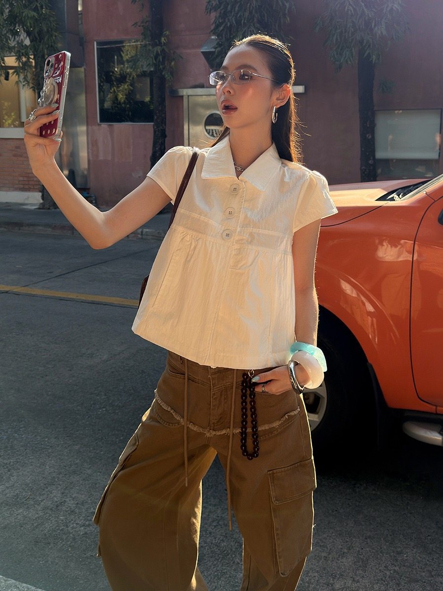 「 1.19 春夏新品 」 MMFISH  复古插兜娃娃衬衫 26C015,女装/女士精品,棉衣/棉服,淘宝优惠券,粉丝福利购,淘宝优惠卷