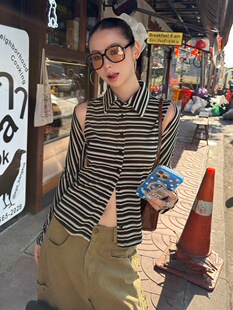 打底开衫 「 时髦两穿天丝条纹修身 」MMFISH 26T038 2.24春夏新品