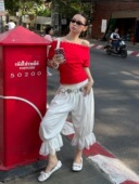 浪漫白色蕾丝花边束脚阔腿裤 「 」MMFISH 春夏新品 26K113 3.15