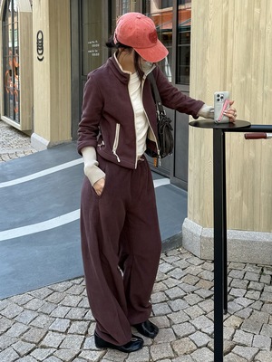 MMFISH时髦街头松紧腰休闲直筒宽松显瘦松弛感百搭收脚长裤25K607