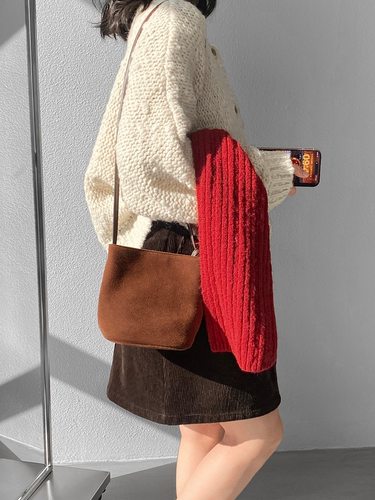 江左 50羊毛 韩系特种纱慵懒风毛衣外套秋冬加厚款针织衫 U1423