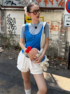 「 3.9 春夏新品 」MMFISH 铆钉背心网纱T短袖圆领两件套 26L153