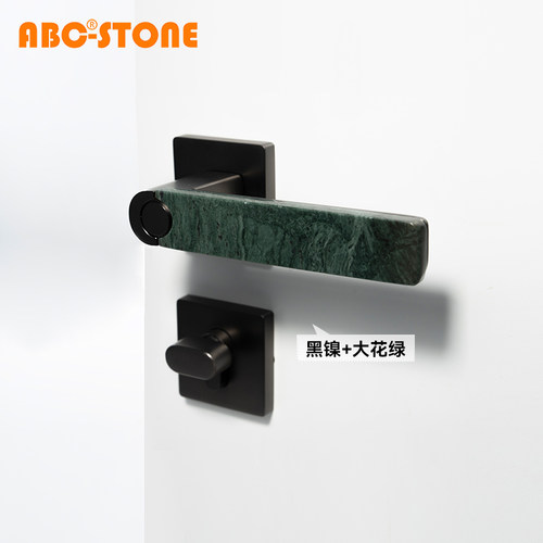 FS.ABC铅笔形黑镍天然大理石把手门锁通用型木门房门锁双开门把手