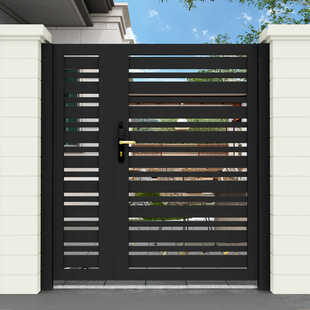 现代铁艺花园门铝合金别墅大门农村自建房院子大门不锈钢格栅门