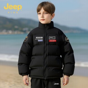 Jeep吉普儿童立领棉服2025冬季新款女男童加厚保暖面包服冬季外套