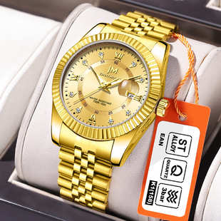 DOM联名JM腕表 气质经典日历石英防水男士手表K1034