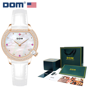 DOM腕表 轻奢皮带石英女士手表 时尚 1529 坚守139道生产工序