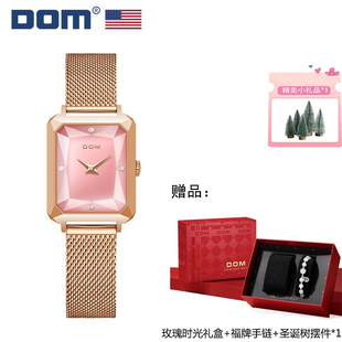 DOM腕表坚守139道生产工序石英防水女表1721 圣诞礼物
