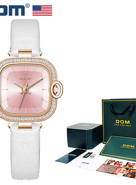DOM腕表 坚守139道生产工序 浪漫满钻贝母面小粉表G-1371GL-4M