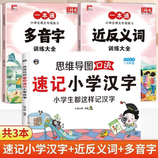 多音字训练大全一本通词语积累大全训练小学生一年级二年级三四五年级小学语文基础知识手册汇总近义词反义词易错字积累本人教版