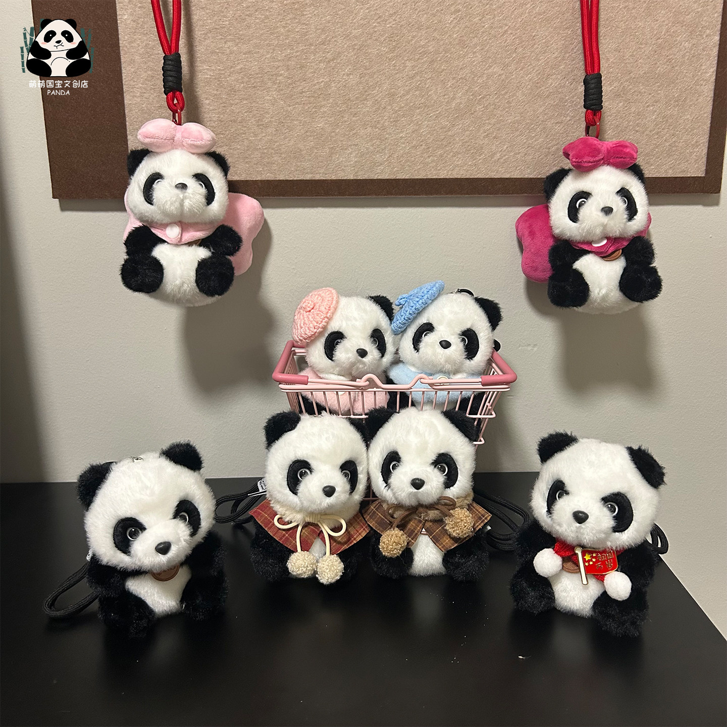 熊猫桌伴公仔包包挂件成都纪念品