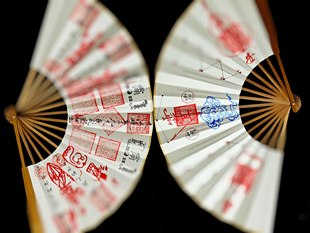 纯手绘法扇折扇三官携带好运扇子摆件六壬大显威灵天师五雷扇竹扇