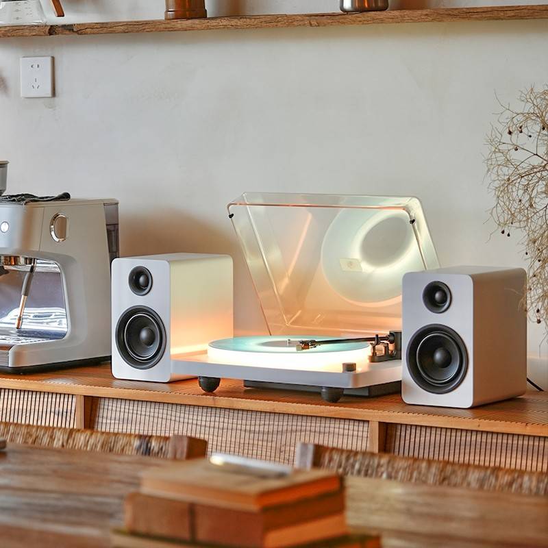 牙Wha片t箱3Plu3唱问X黑胶唱机蓝音问X机发光唱s氛加盘加09888围