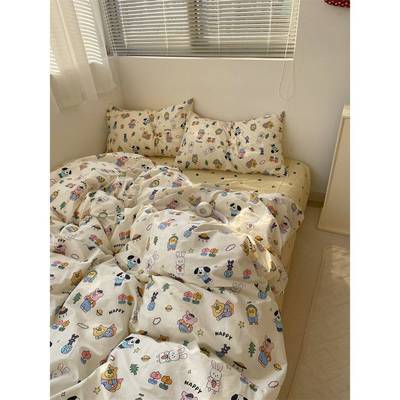舍梦 对森派~单卡生床可棉爱纯8049梨四件式04支全通棉床被套学宿