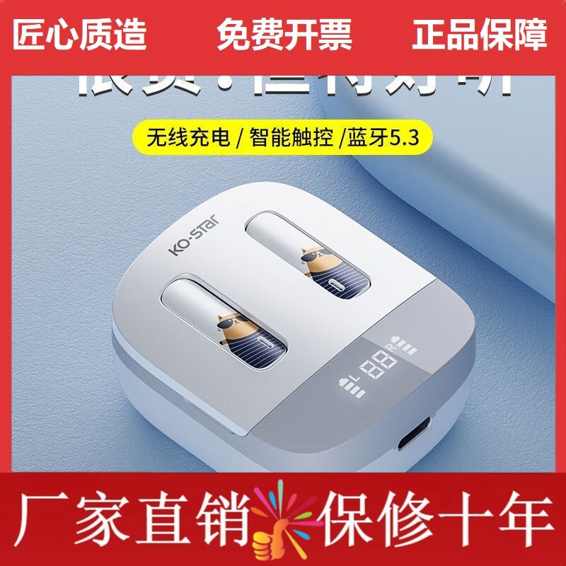 雷克森新款K80真无线蓝牙耳机高音质入耳式运动降噪高颜值不伤耳