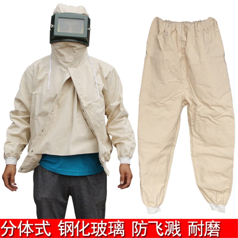 德国品质尘喷沙喷砂o防护服加大厚帽衣裤子全半身分连体式套装船