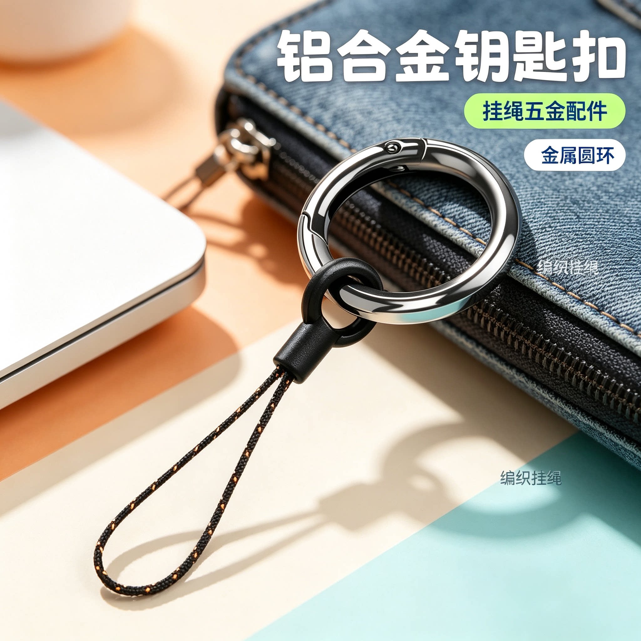 金属手机挂绳充电宝手机链指环挂链钥匙扣小相机弹簧圈u盘绳子
