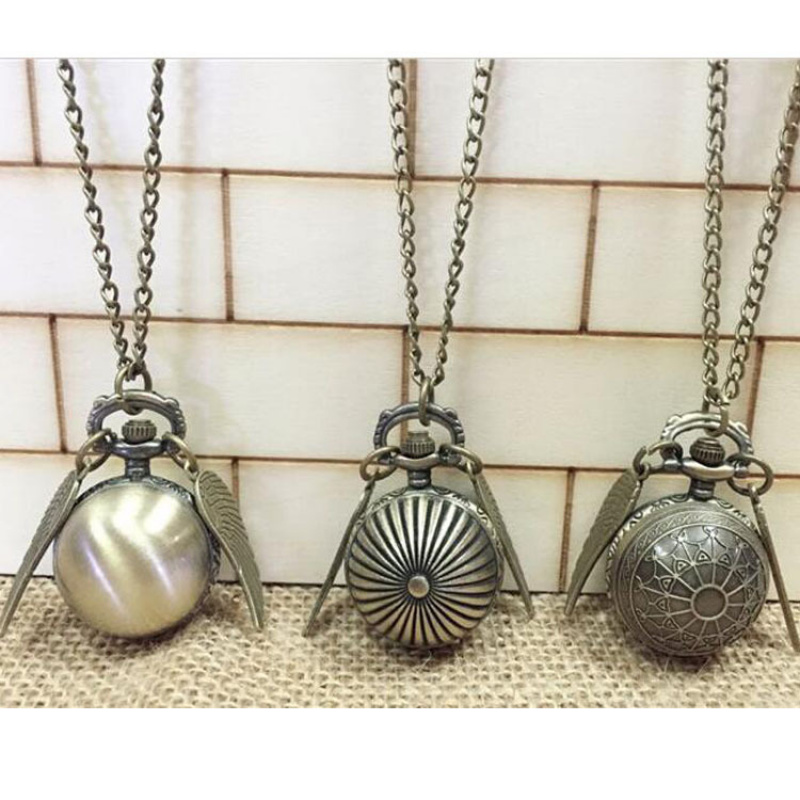 新款哈利波特金色飞贼项链怀表圆