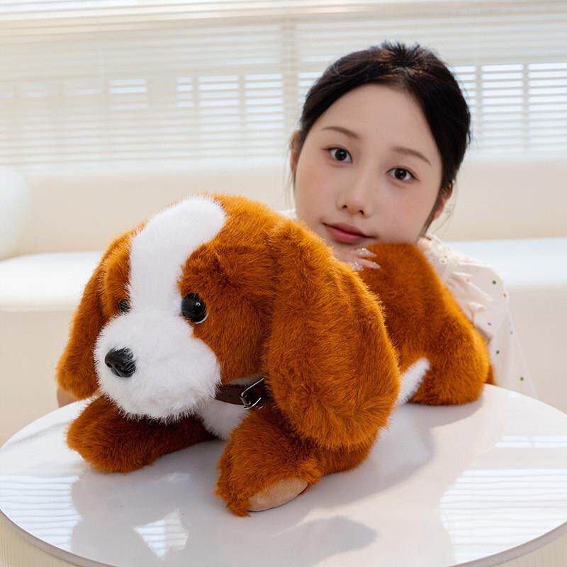 新款小号狗狗毛绒玩具趴趴狗比格犬公仔圣伯纳玩偶生日礼物女生睡