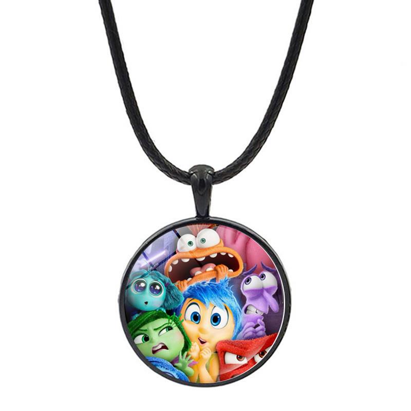 新款动漫头脑特工队周边小饰品吊坠黑绳项链女义乌配饰跨境爆品毛