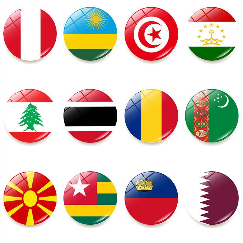 新款卡塔尔国旗冰箱贴时光宝石磁性水晶玻璃家居白板贴纸装饰品25