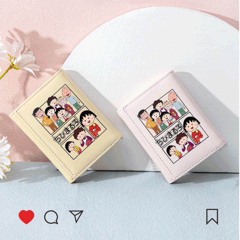 新款樱桃小丸子可爱日系卡包女多卡位卡套少女心学生拉链零钱包