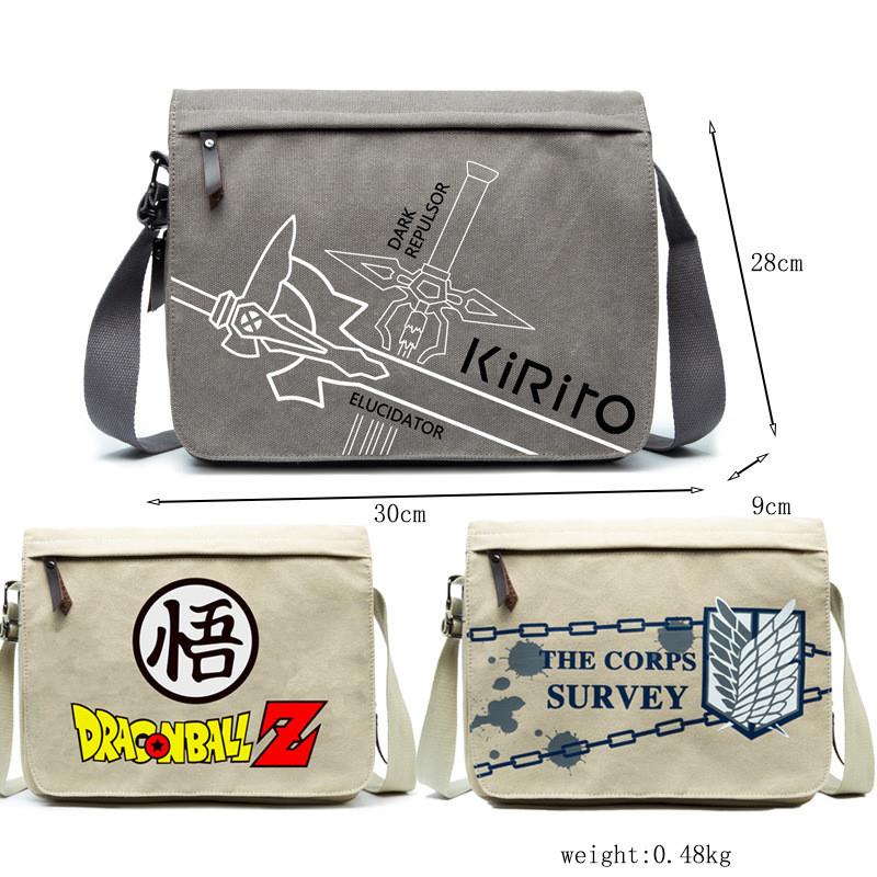 新款东京食尸鬼挎包进击海贼龙珠学生书包银魂单肩包博士邮差帆布