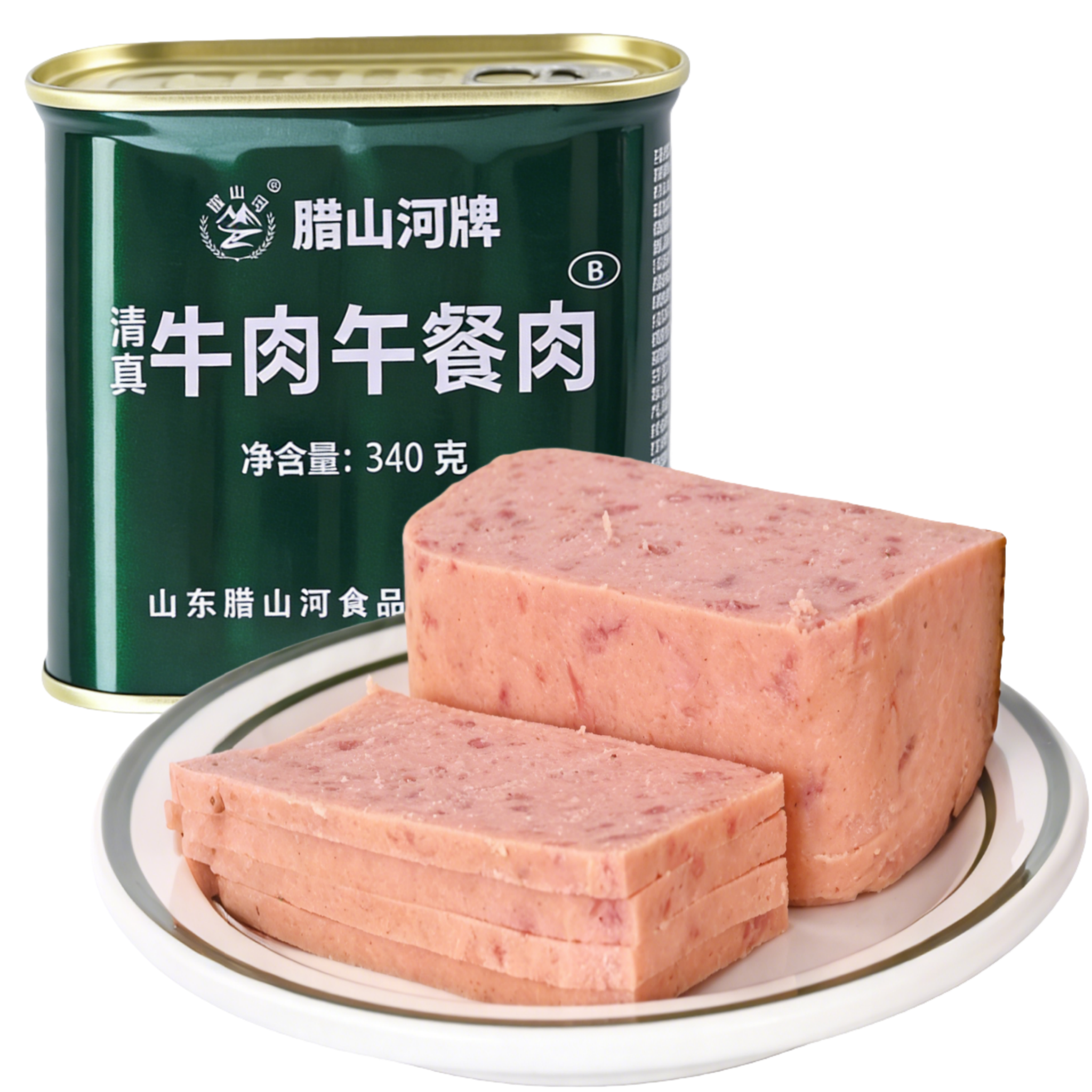 清真牛肉午餐肉罐头大罐340g家庭应急储备户外旅行早餐开罐即食品