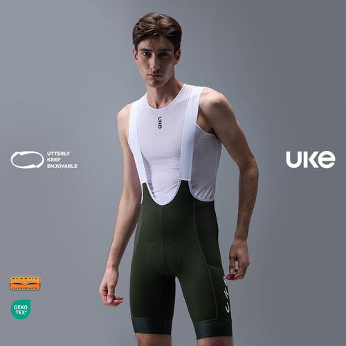 UKE双箭头骑行裤男储物背带短裤