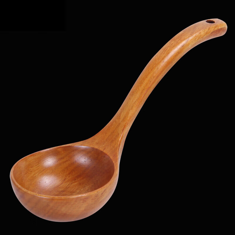 简约木头勺子家用厨房柯木勺子长柄盛粥勺稀饭勺大汤勺日韩式大