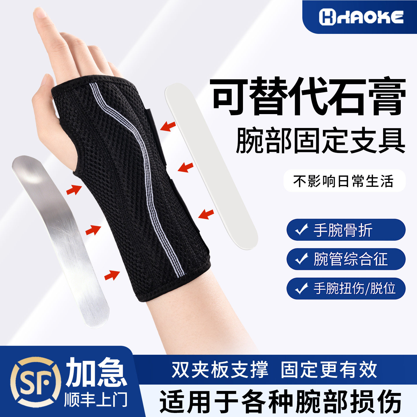 护腕固定护具手腕骨折专用夹板医用护套关节三角纤维软骨损伤腕带,运动/瑜伽/健身/球迷用品,运动护腕,淘宝优惠券,粉丝福利购,淘宝优惠卷