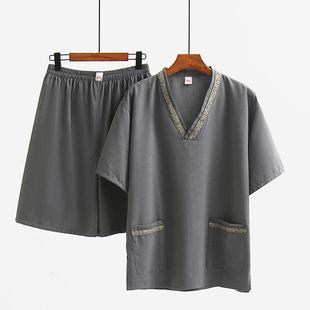 贡麻花边领汗蒸服女情侣男浴服桑拿服足疗洗浴按摩浴衣睡衣大码
