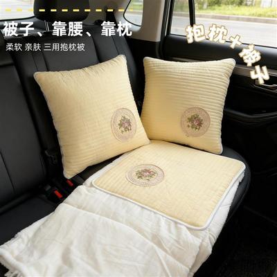 抱枕车用被子两用高级感车载轻奢风纯棉可折叠加厚可爱毛毯二合一