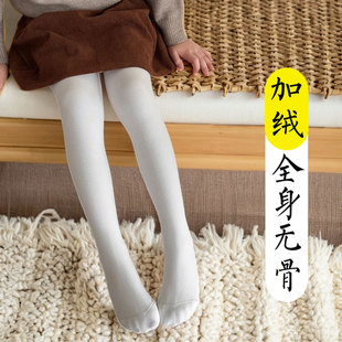 无骨女童舞蹈袜加绒加厚打底裤秋冬儿童连裤袜薄绒棉学生宝宝袜裤
