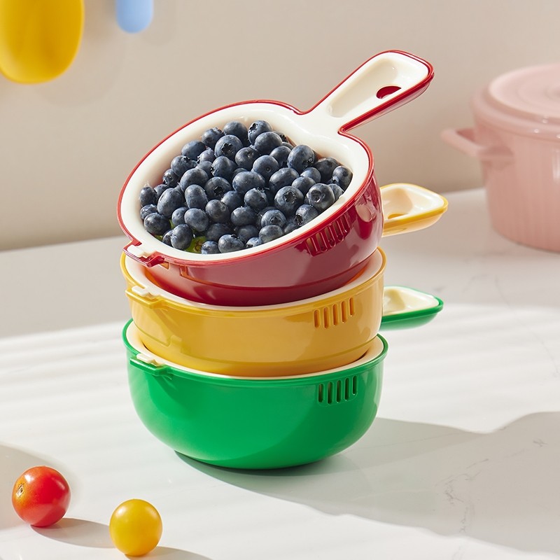 洗水果沥水篮带手柄双层洗水果神器蓝莓清洗篮可爱小号滤水果筐子,餐饮具,洗菜盆/沥水篮/漏水筛,淘宝优惠券,粉丝福利购,淘宝优惠卷