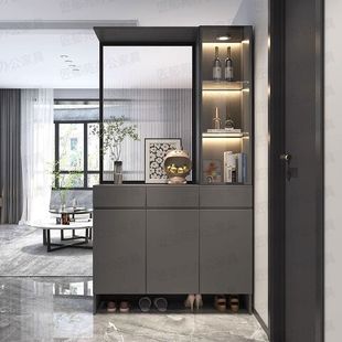 入户玄关柜鞋柜一体轻奢长虹玻璃屏风柜现代简约客厅隔断柜酒柜