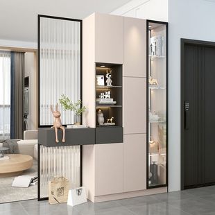 实木入户门轻奢玄关柜轻奢高档镂空鞋柜一体屏风隔断客厅遮挡厅柜