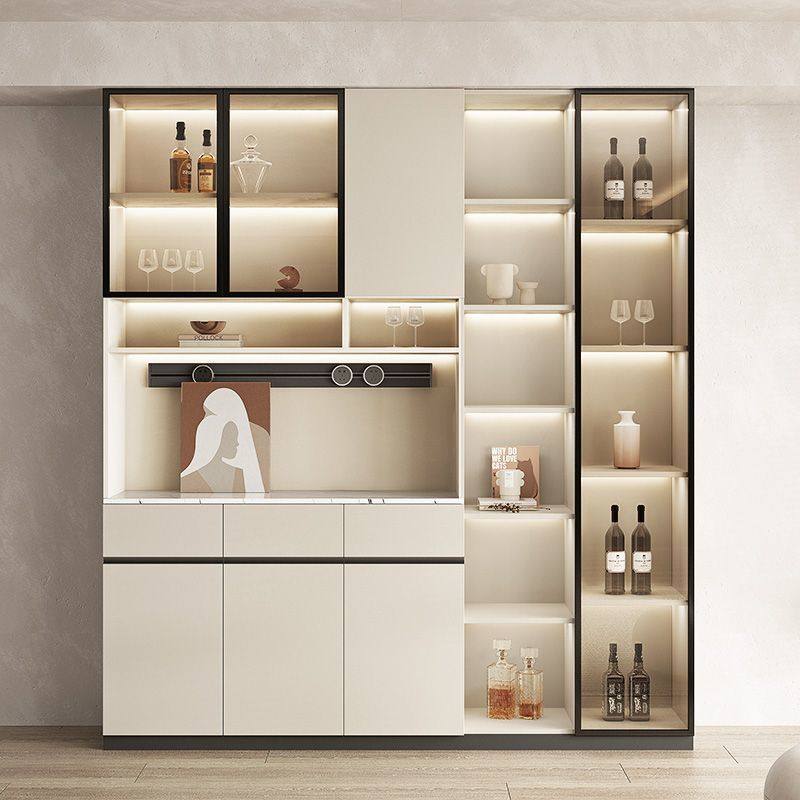 轻奢岩板餐边柜一体靠墙实木家用酒柜现代简约厨房定制储物柜高柜,住宅家具,餐边柜,淘宝优惠券,粉丝福利购,淘宝优惠卷