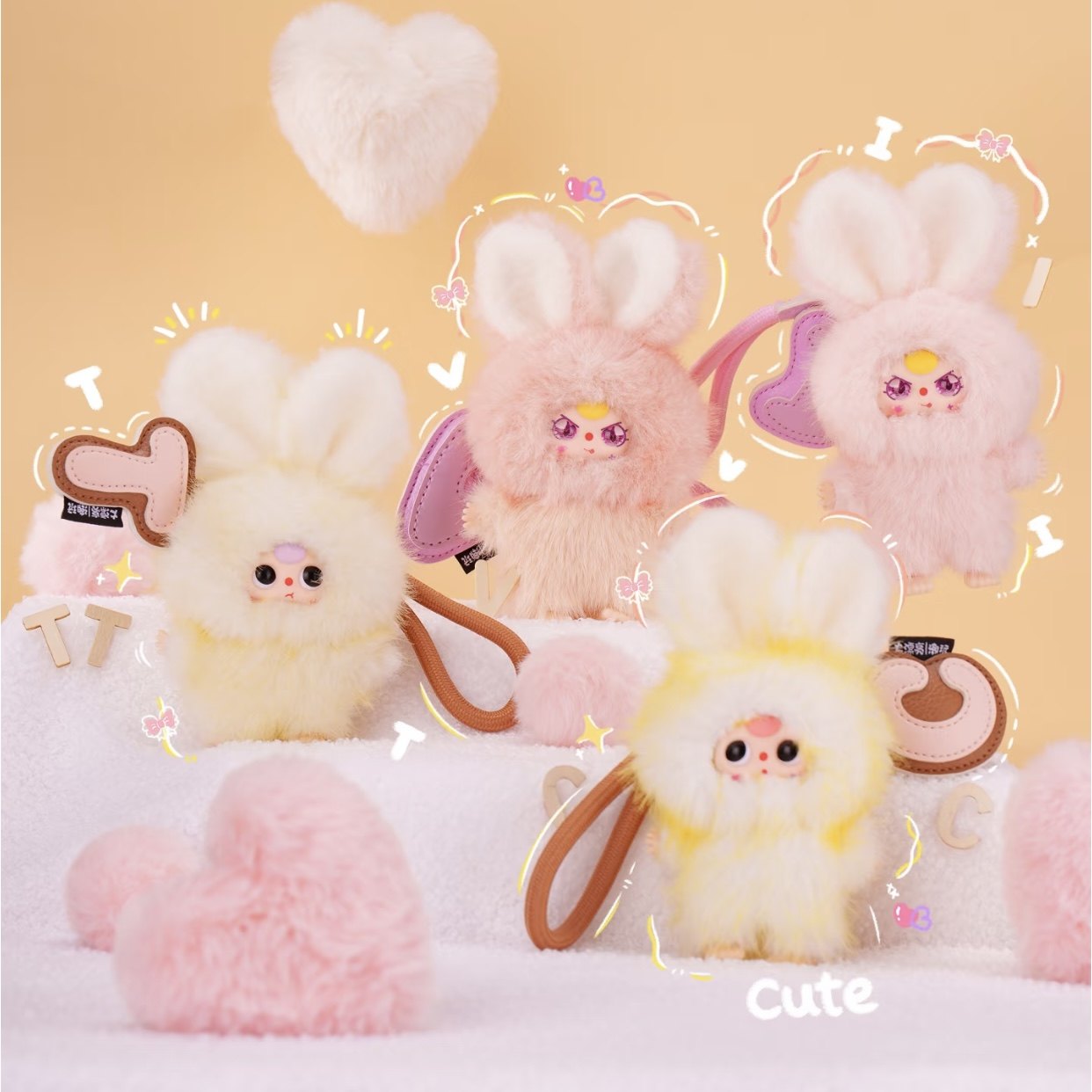 新品Baby three娃三岁supermini小小兔毛绒挂件盲盒潮玩可爱礼物